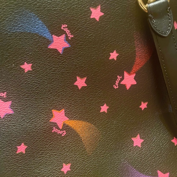 Blue Coach tote bag/purse with stars - Picture 5 of 5